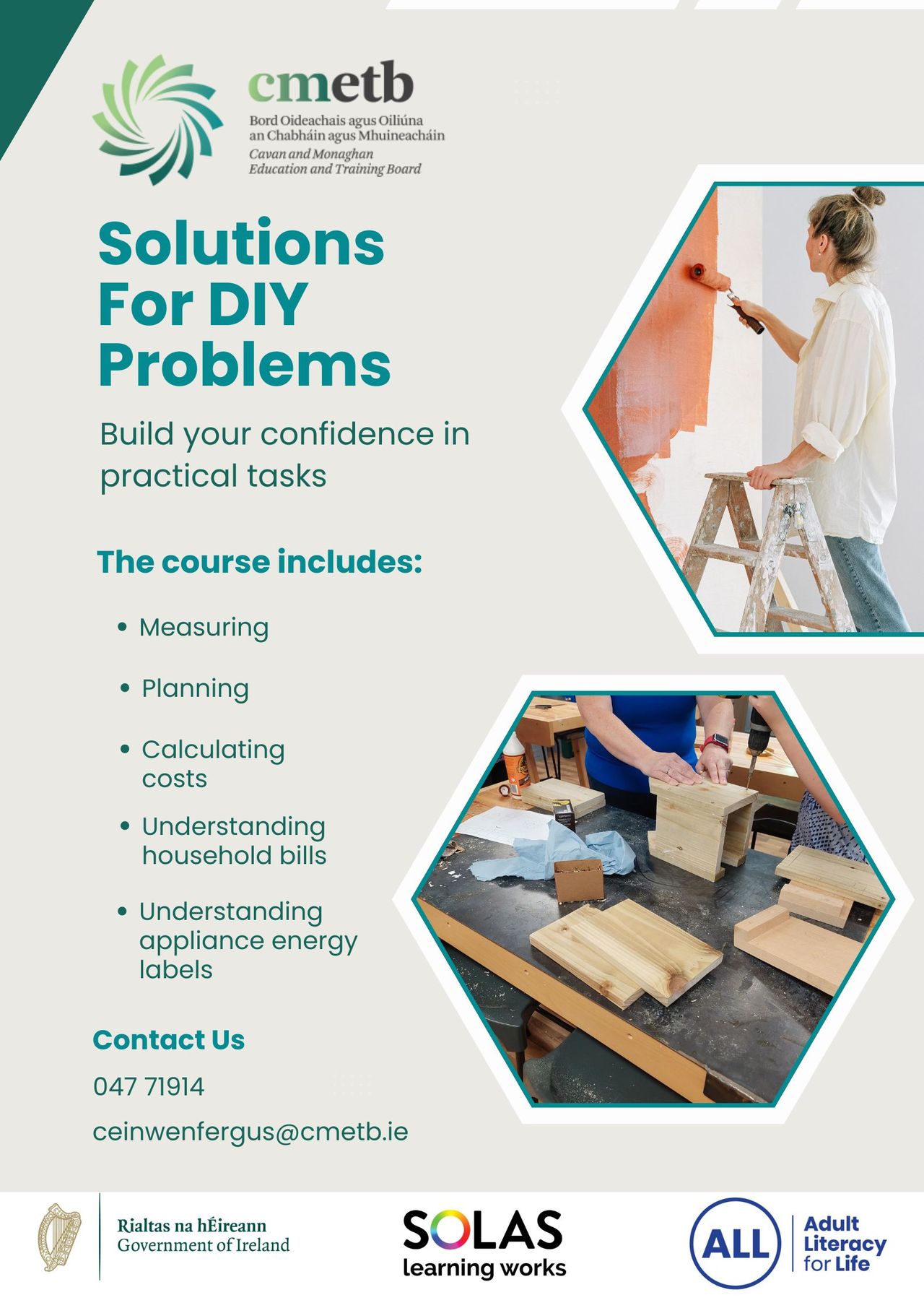 Solutions for DIY problems course poster.